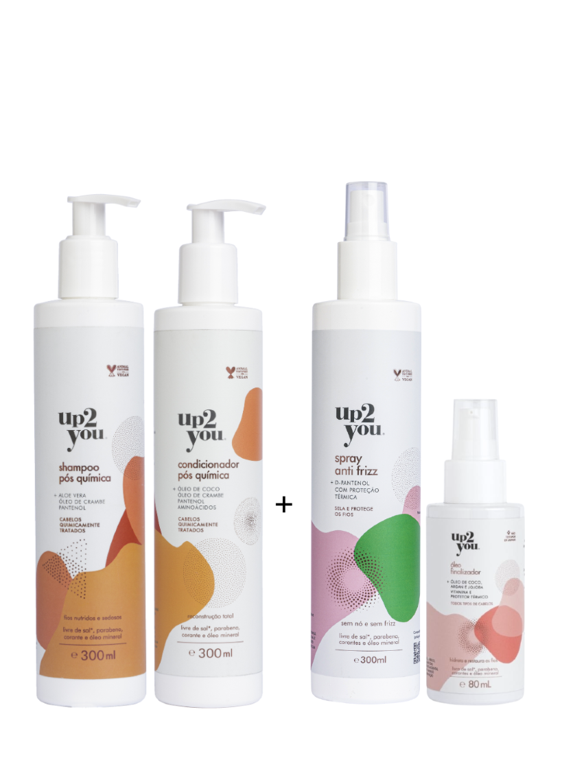 Linha Pós Química + Spray Antifrizz + Óleo Finalizador