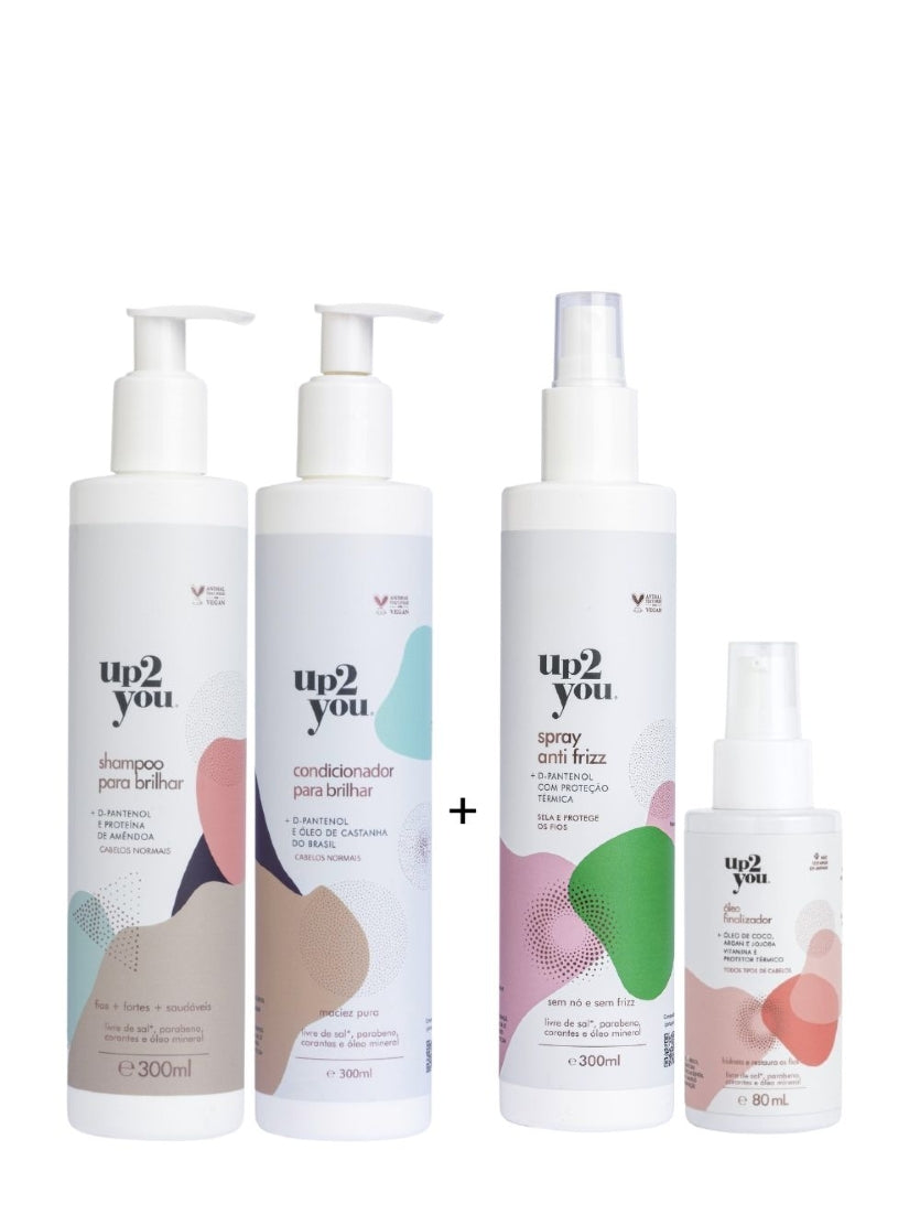 Linha Brilhar + Spray Antifrizz + Óleo Finalizador